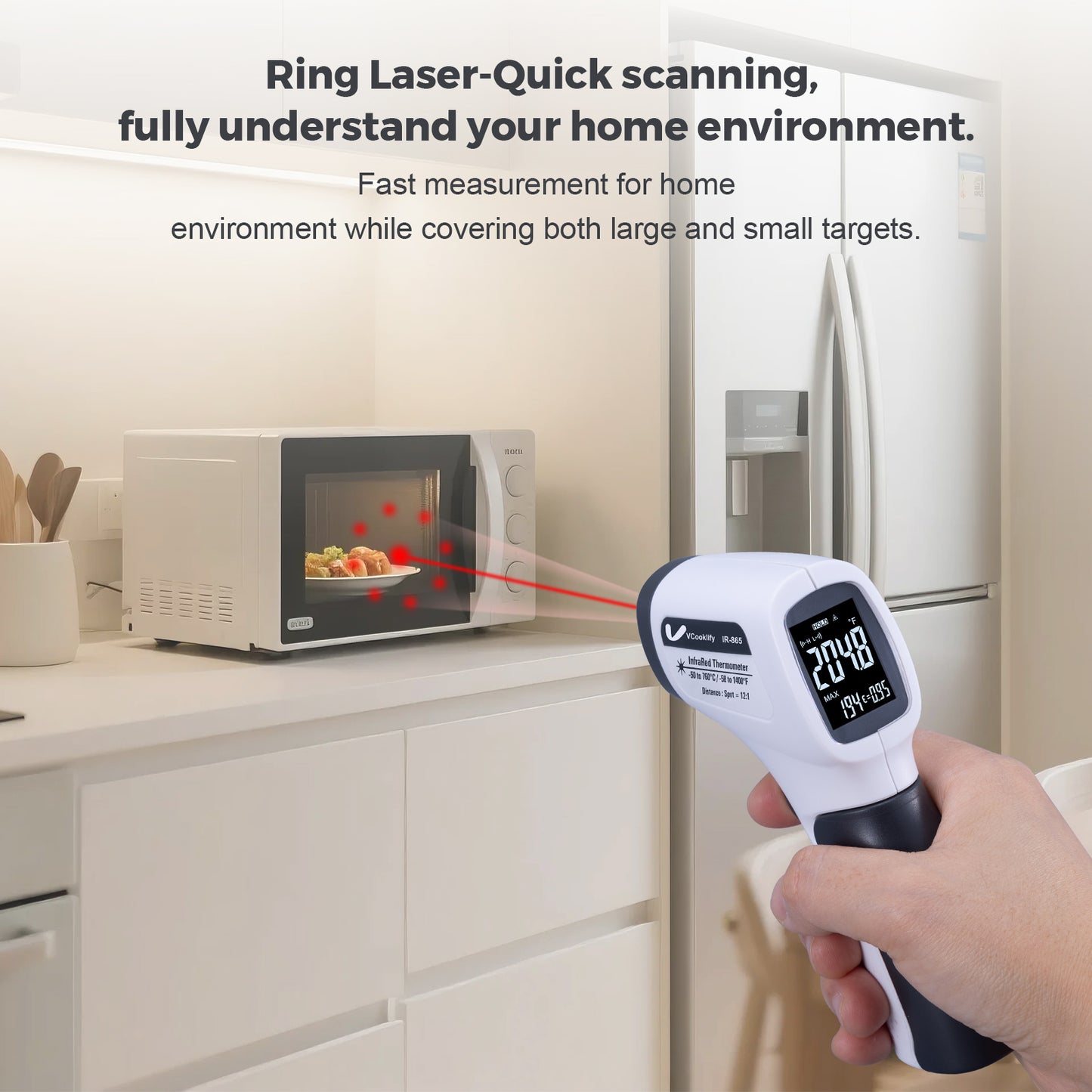 Vcooklify IR-865 Infrared Thermometer High-Precision Non-Contact Digital Temp Gun