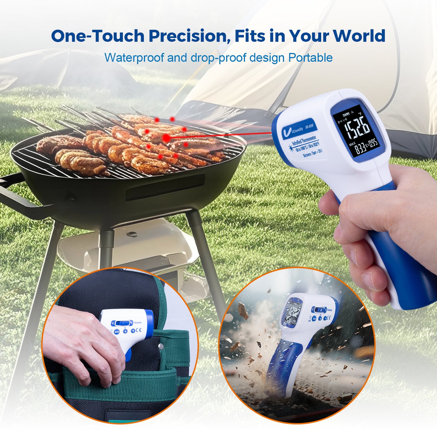 Vcooklify IR-869 High-Precision Infrared Thermometer Non-Contact Digital Temperature Gun