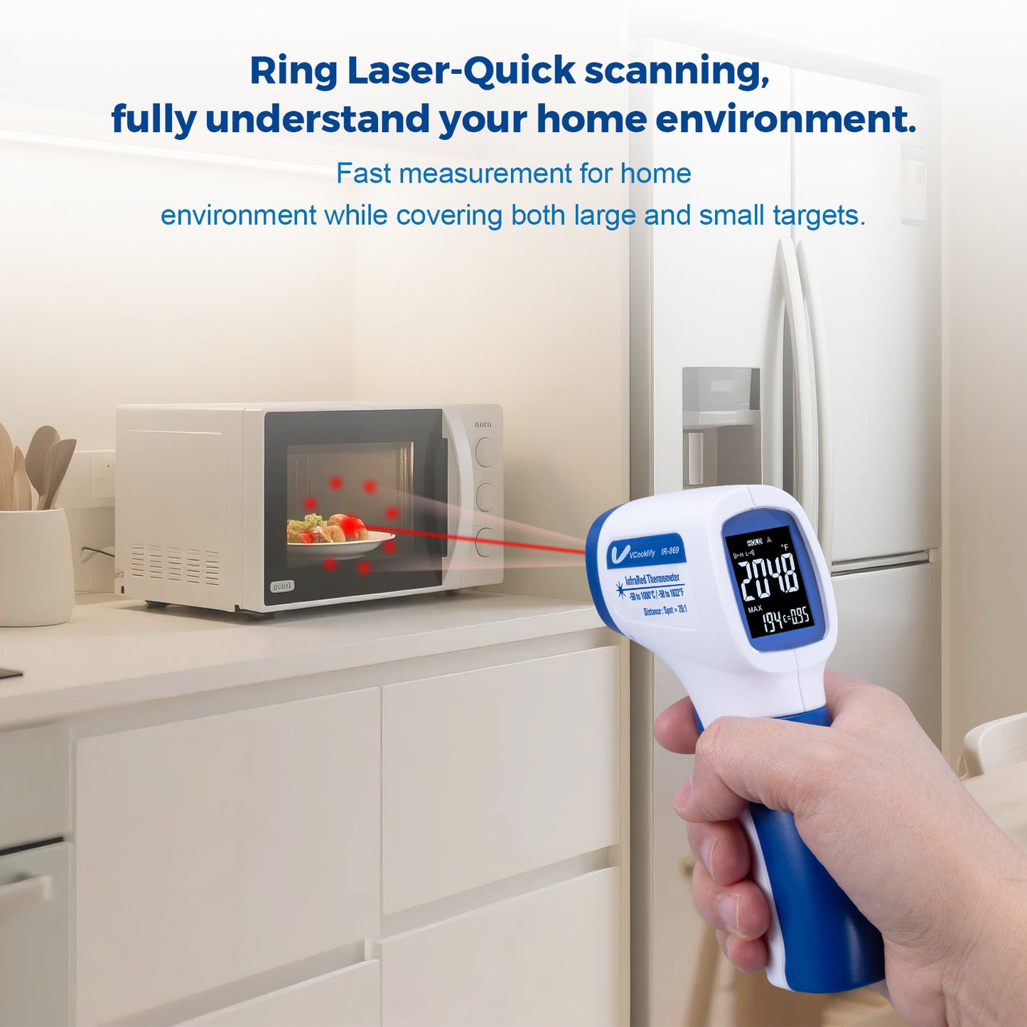 Vcooklify IR-869 High-Precision Infrared Thermometer Non-Contact Digital Temperature Gun